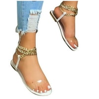 Ženski ljetni lanac ravne sandale dame casual kopče Snažne cipele