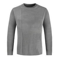 Tamno sivi muški pulover pulover u okruglom rukama ležeran Pleteni džemper