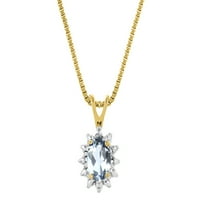 Nakit za žene 14k Žuti zlatni piling nakit, naušnica i privjesak ogrlica dragulje i originalni dijamanti