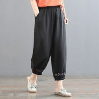 Nedužne ženske radne pantalone plus veličina ženske visokog struka joga hlače sa džepovima elastične