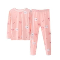Ykojg pidžama za djevojčice Toddler Boys Baby Soft Pajamas Toddler crtani otisci dugih rukava Kid Sleep