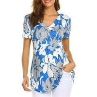 Ženske bluze Modna proljetna ljetna plaža casual tisak labav kratkih rukava na vrhu i bluze