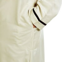 Atletski muški duks, muški muslimanski ogrtački arapski srednji ogrtački dugi rukav sa vezom sa velikim rukavima, džep za stojeći vrat duga majica modni casual haljina čišćenje
