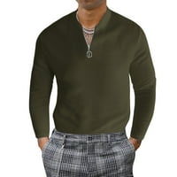 Muška modna bluza stalko ovratnik pune boje majica s dugim rukavima Top bluza muško meka Dnevna odjeća