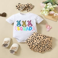 GENUISKIDS NOVOCERN BABY GIRL Uskrs outfit Ljetni leopard zeko sa print kratkim rukavima RODPER BODYSUIT