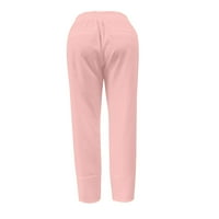 Yubatuo pantalone za žene Ljeto Ležerne prilike, čvrsti boja Elastični džep za struk Šiveći pamučne