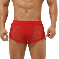 Muške vidite kroz mrežne kratke hlače Plaža Joggers Fitness BodyBuilding Boxer donje rublje Narančasta