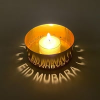 Novi projekcijski islamski dekor za tablicu Eid Mubarak držač svijeća Ramadan Eid al Adha B