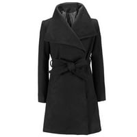 Ženski dugačak kaput topla vuna reverska jakna za jaknu Cardigan Long Slim OvercoatPink dame jakna