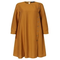 Ženska haljina s dugim rukavima obična boja Ležerne prilike Ležerne duge košulje kaftana midi ogrtača
