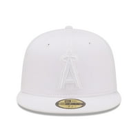 Muškarska nova era Los Angeles Angels White na bijelom 59FFIFTY ugrađenom šeširu