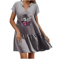Ženska labava majica Haljina za srce V Vtk postolja Košulja košulja haljina ruffle roled swing mini