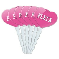 Fleta Heart Love Cupcake Picks Toppers - Set od 6