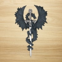 Oklop 12 h crni zmaj sa zidnom plakom mač figurine