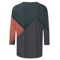 Ženska guška za jesen ispod $ lagana pulover Tie Dye Ombre Color Block Casual Labavi moda Tunika Okrugli