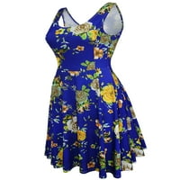 HAPER Womens Vintage inspirirana cvjetna haljina bez rukava TWCWD168-Blue-US M