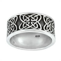 Srebrna muški ženski sterling srebrni Chunky Celtic Keltic uzorak Simbol prsten