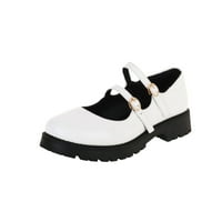 Čizme za ženske kožne cipele Engleska plitka usta gusta sa jednom obućom Retro cipela za kopče Studentske