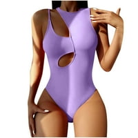 Kupaći kostimi za ženske plus veličine Ženski tisak bikini-kupaći kostim napunjen grudnjakom jednodijelni kupaći kostimi bljesak bljeskalica, ljubičasta 4