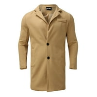 Gubotare kaputi za muškarce Solidna boja Srednja duljina vunena kardigan modna turtleneck labavi jakna