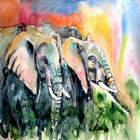 Slonovi zajedno Print plakata - Anna Brigit Kovacs