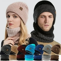 HAT vanjski topli zimski pleteni šešir i šal postavio je elegantan pleten za muškarce za muškarce
