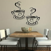 Farfi Zidne naljepnice Romantične šalice kafe uzorak PVC samoljepljivi DIY naljepnica za kuhinju