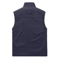 Munlar Light Jackets za muškarce - tanka radna odjeća čvrsta boja prsluk krug ovratnik bez rukava, munski