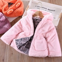 KPOPLK Baby Boys Girls Winter CATW COLLAR HOOOODIE Puffer jakna vjetroporna odjeća ružičasta, 1- y
