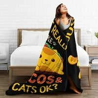 TACOS & CATS Prekrivač prekrivano meko plišanje toplo od runa bacaju smiješne mačke za mačke ljubavničke