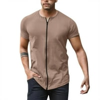 Radna majica Muškarci Muška ljetna casual patentna majica bluza s kratkim rukavima Okrugli vrat Tors