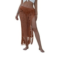Eyicmarn Ljeto suknja od pune boje, izlepila je veliku struku od plaže za plažu sa ukrasom za žene za