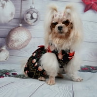 Aosijia Christmas Print Pet Dog Haljines Bowknot Puppy Holiday Festival Suknje za pse za malog psa