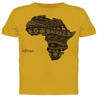 Teeblo Muške grafički tee - Tribal Mapa Afrike - Regular Fit pamuk