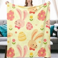DiCasser Spring Uskršnji babe pokrivač s jastukom plišane flanelne deke za bebe za bebe za dnevni boravak