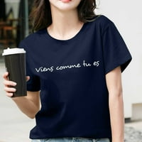 Prevelike majice za žene Grafički tee Ljeto tiskane casual slova uzorak kratkih rukava ljetni vrhovi