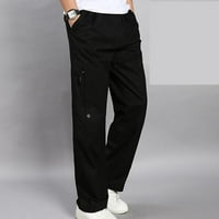 TOQOT MENS radne hlače - Slim Fit na otvorenom ravne noge teretni hlače za muškarce crna veličina XL