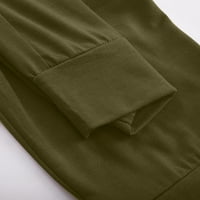 Ženske hlače za čišćenje ispod $ jesenskih žena Vježbanje nogavice Stretch tipka za struk Pocket Yoga teretana labava hlače Vojska zelena m