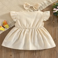 Ciycuit toddler baby Girls Cotton Line Flyne rukave spuštene ljetne haljine sa favore