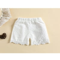 AFUNBABY Baby Girls Prozračne kratke hlače Ljetni mališani šuplji cvjetovi uzorak elastične struke čipke