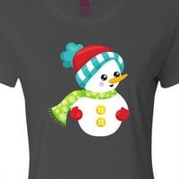 Inktastični božićni snjegović, šešir, šal, rukavice, majica za ženska majica za mrkvu