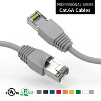 50ft CAT6A zaštićena Ethernet mrežom pokrenuta kabl sive, pakovanje