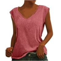 Ženski bluze V-izrez Ženska plus bluza Slatke pune košulje Skraćeno rukav ljetni vrhovi crvene s