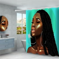 71 x71 afrička djevojka tuš za tuširanje vodootporno kupatilo set tkanina poliesterska štampana + kuke