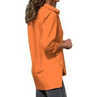 KIPLYKI Ženska jesenska košulja za paljenje gumba Nepravilna vilica s dugim rukavom košuljom za blube