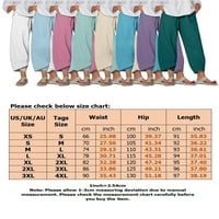 Prednjeg swwalk ženske sužene hlače domaće odjeće pamučne posteljine elastične strugove Hlače casual pantalone