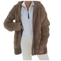 Ženske krznene jakne i kapute modne žene i kaputi modna rukavica otvorena prednja labava gornja odjeća