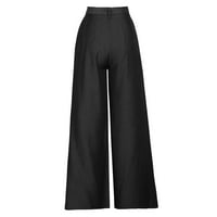 Zpanxa Ženske slabe žene Ljeto Ležerne prilike Lable gumb Zipper džep Solid pantalone zavoj hlače Žene