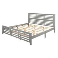 Kling size krevet sa horizontalnim šupljim oblikom, borovom drvenom platformom krevet sa čvrstim središnjom