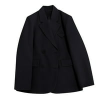 Bezolor Blazers za žene Business Casual Plus Veličina Blazer kaputa Otvoreni prednji remel Radni kancelarijski